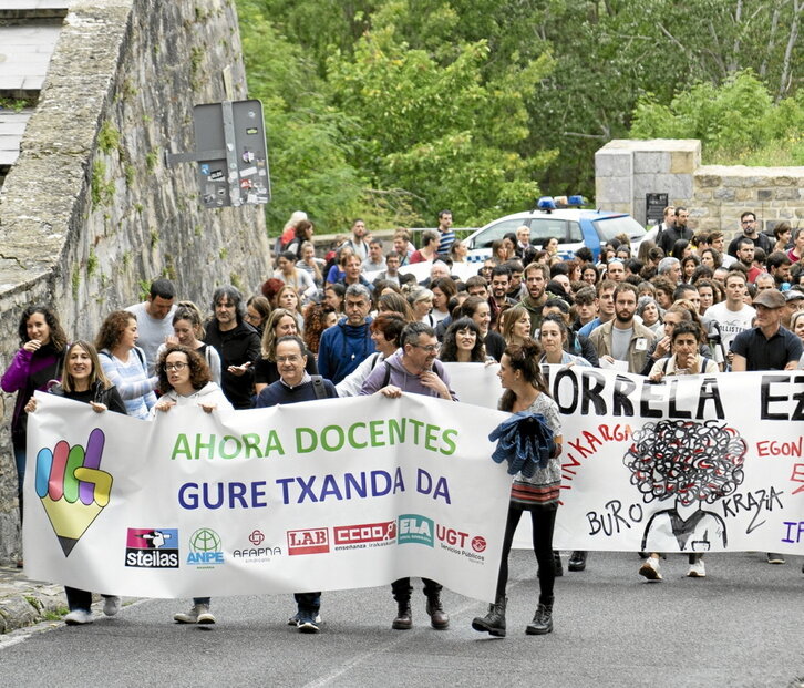 Irailaren 26an Nafarroako hezkuntza publikoko irakasleek egindako greba.