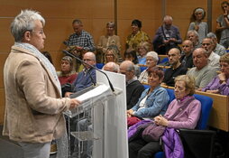 Axun Lasa, en el acto de las víctimas de la Guardia Civil, en Gasteiz.