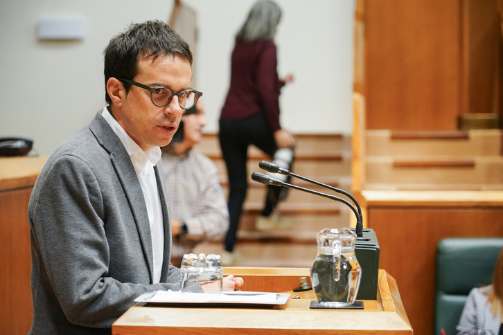 Pello Otxandiano, el pasado viernes en el Parlamento de Gasteiz.