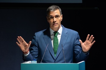 Pedro Sánchez, durante su intervención en la jornada celebrada en Barcelona.