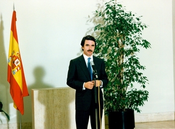 José María Aznar, en una rueda de prensa.