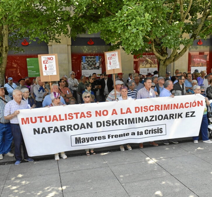 Protesta de mutualistas navarros.