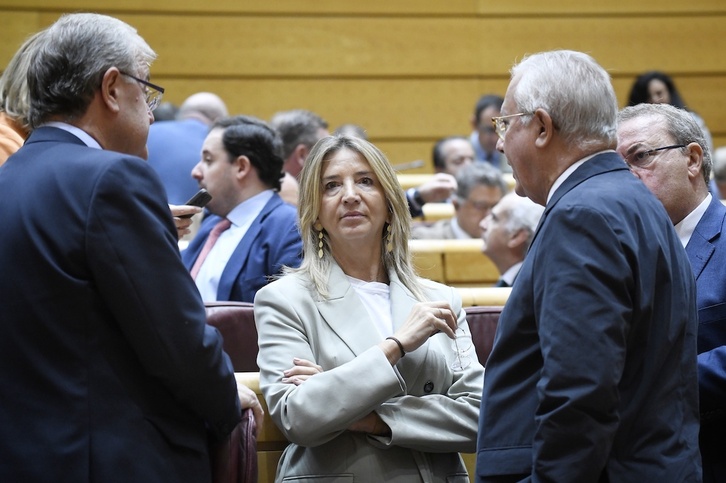 La portavoz del PP en el Senado, Alicia García, durante el pleno del pasado lunes.