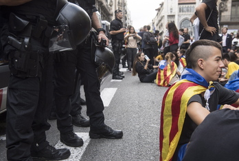 Barcelona, en las manifestaciones que siguieron al referéndum del 1 de octubre.