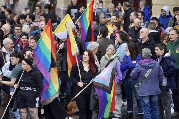 Imagen de archivo de una concentración contra la LGTBIfobia en Bilbo.