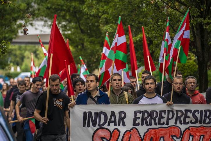 Movilización de Aske ese mismo 12 de octubre de 2022 y con el mismo lema, esta vez en Donostia.