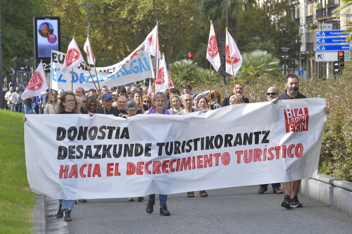 Turistifikazio masiboaren aurkako manifestazioa, iazko urrian Donostian.