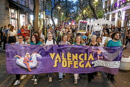 Imagen de la manifestación que, el pasado 19 de octubre, reclamó el derecho a la vivienda en València.