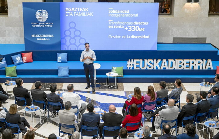 El lehedakari, Imanol Pradales, ha querido en su primer año romper el protocolo de presentación de los presupuestos.