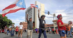 Protesta frente al Departamento de Justicia, en San Juan, el 29 de julio de 2019.