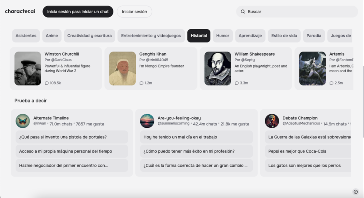Character.AI es un chatbot que permite hablar con cualquier personaje famoso a partir de sus recreaciones.