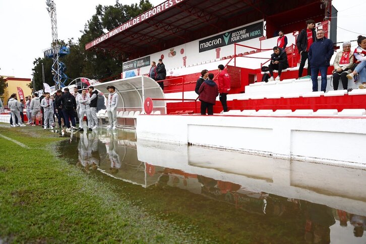 Estado del campo del Chiclana donde debía jugar Osasuna.