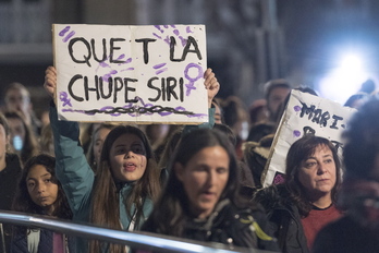 Imagen de archivo de una movilización contra la violencia machista en Gasteiz.