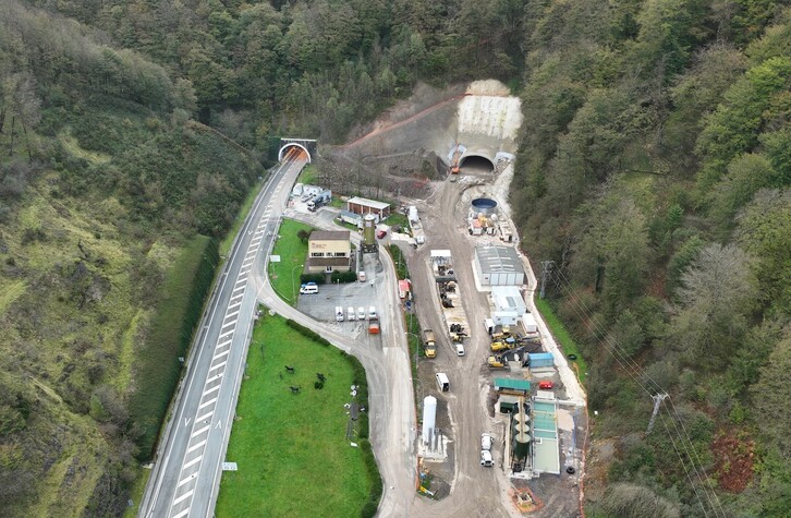 Estado actual de los trabajos para el nuevo túnel en Belate.