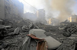 Los bombardeos en el sur de Beirut derribaron decenas de edificios, como estos del barrio de Kafaat.