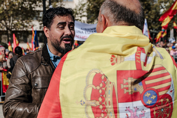 Alvise Pérez, en una concentración contra el Gobierno Sánchez en Madrid.