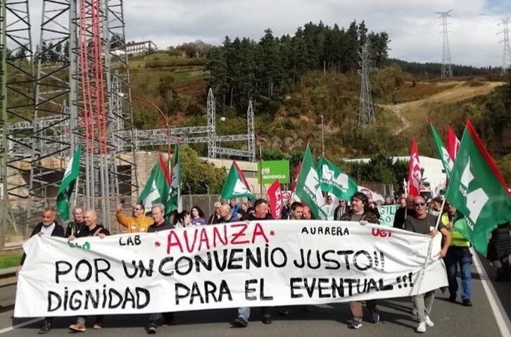 Avanzako langileen manifestazioa.