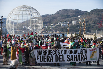 2020ko abenduan Sahararen independentziaren alde Donostian egindako manifestazioa.