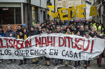 Manifestación para denunciar la detención de los jóvenes de Altsasu.