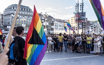 Imagen de archivo de una concentración contra la LGTBIfobia en Bilbo.