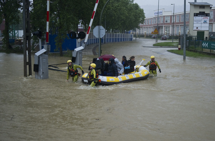 Imagen de archivo de unas inundaciones en Asua, en el municipio de Erandio.