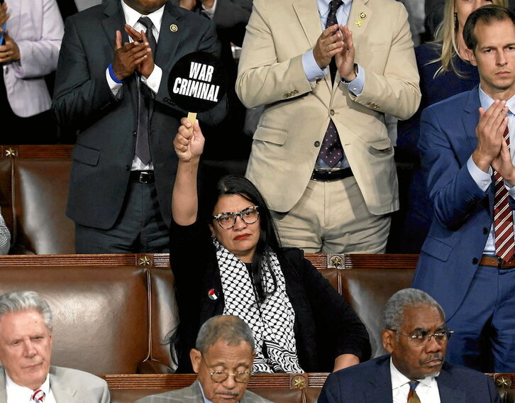 Así recibió Rashida Tlaib a Netanyahu en el Congreso de EEUU.A