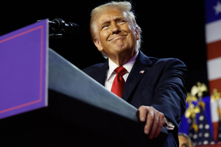 Donald Trump, durante su discurso en Palm Beach tras vencer en las elecciones.