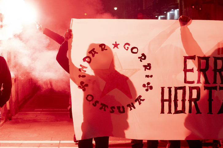 Imagen de archivo de una protesta contra una operación policial contra miembros de Indar Gorri.