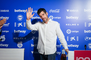 Manu García, el día de su despedida del Alavés.