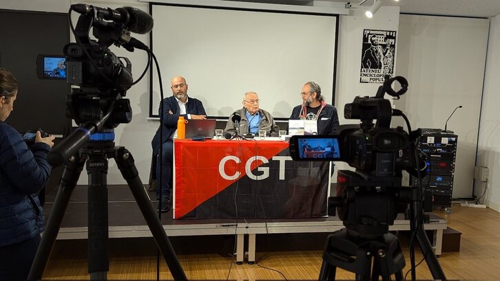 Rueda de prenda ofrecida por Joan Busquets con representantes de CGT Catalunya.