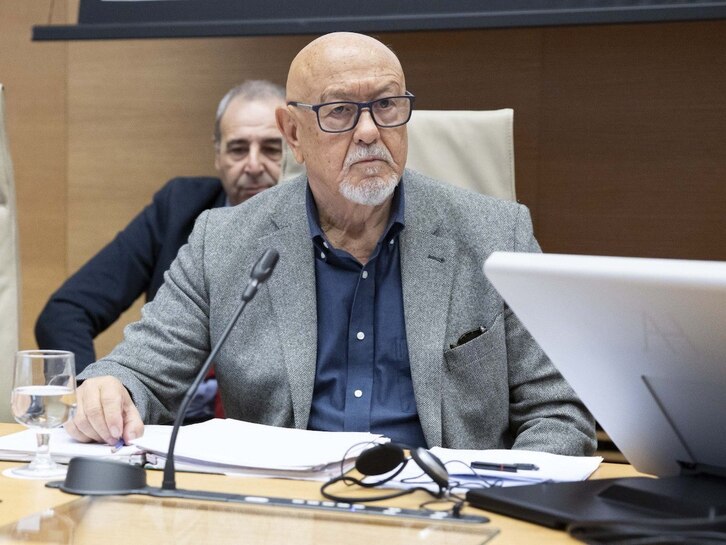 Marcelino Martín Blas Aranda, jefe de la Unidad de Asuntos Internos entre los años 2012 y 2015, este martes en el Congreso español.