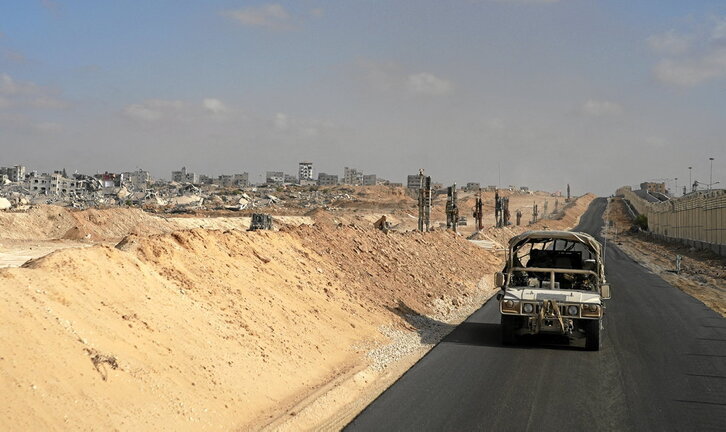 Carretera en el corredor Filadelfia, al sur de Gaza, en una imagen del pasado septiembre.