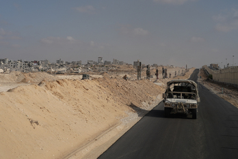 Carretera en el corredor Filadelfia, al sur de Gaza, en una imagen del pasado septiembre.