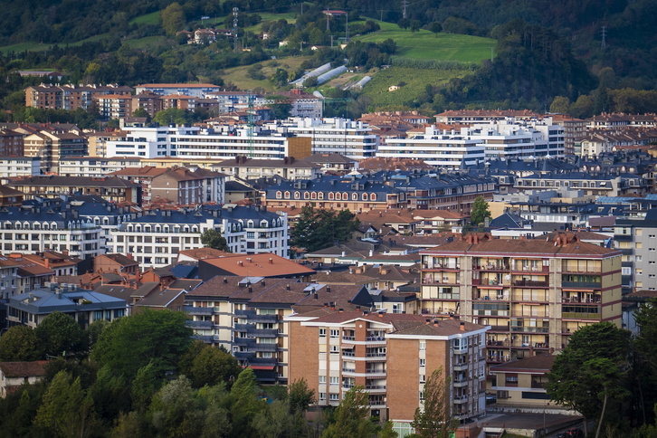 Zarauzko hirigunea, arxtiboko irudian.