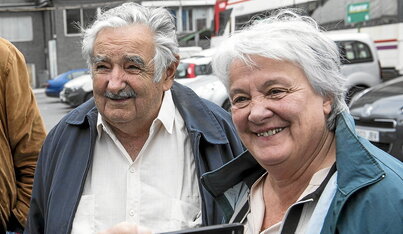 Pepe Mujica eta Lucia Topolansky Bilbon, Euskal Herrian izan zirenean.