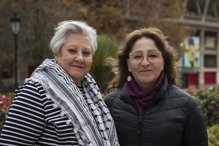 Mariló Gorostiaga y Rita Peña, torturadas y expresas políticas, en Iruñea.