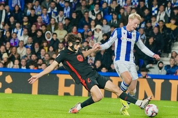 Orri Óskarsson, en un reciente partido frente al Barça.