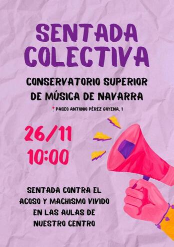 Convocatoria de sentada de protesta para este martes, ante el Conservatorio Superior.