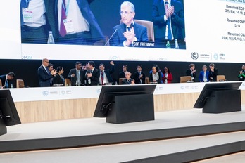 Momento en el que se ha anunciado el acuerdo alcanzado en la COP29.