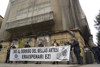 Imagen de archivo de una protesta de Áncora en Donostia.