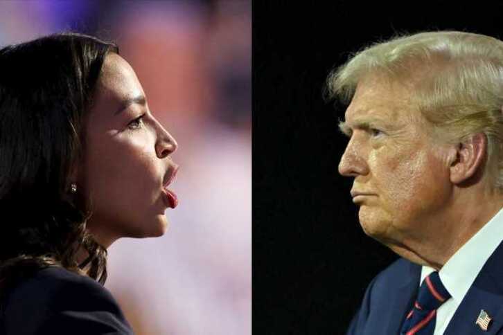 Alexandria Ocasio-Cortez eta Donald Trump.