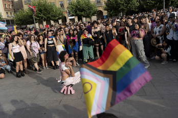 Movilización en Iruñea el pasado 28 de junio, Día Internacional del Orgullo LGTBI+.