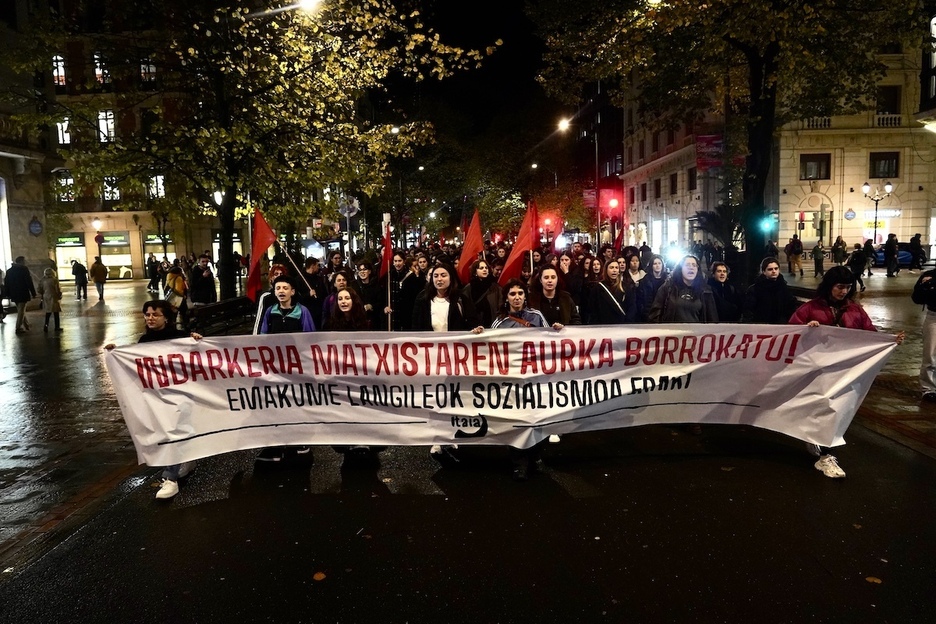 Bilboko manifestazioaren burua.