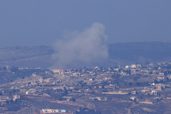 Bombadeo israelí contra Khiam, en el sur de Líbano.