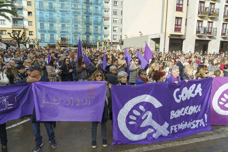 Concentración en Pasaia el pasado domingo para denunciar la muerte de Leonor.