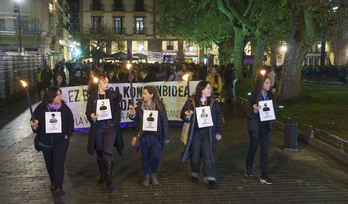 Movilización en Donostia el reciente Día Internacional contra la Violencia Machista.