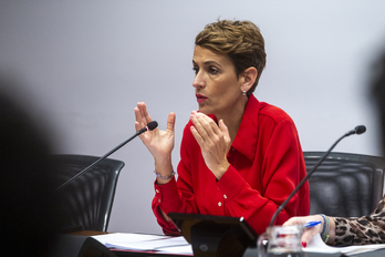 María Chivite, en una comparecencia en el Parlamento navarro en noviembre.