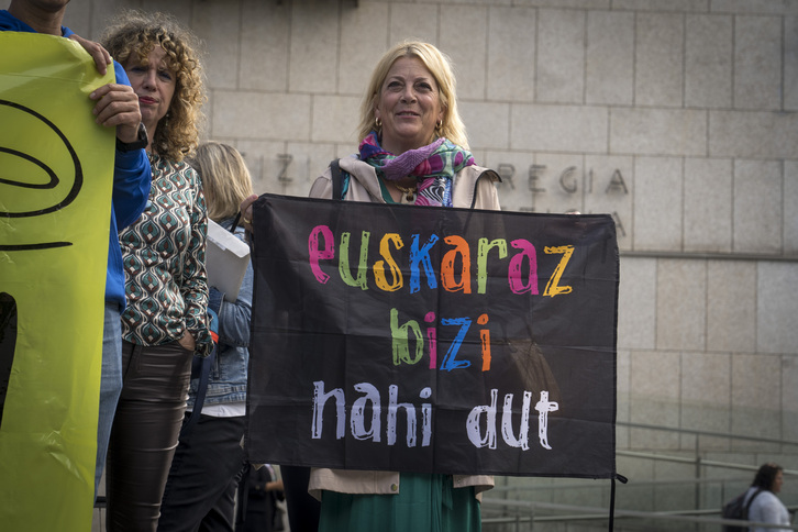 Donostian, euskararen aurkako oldarraldi judizialaren baitan, egindako beste protesta bat.