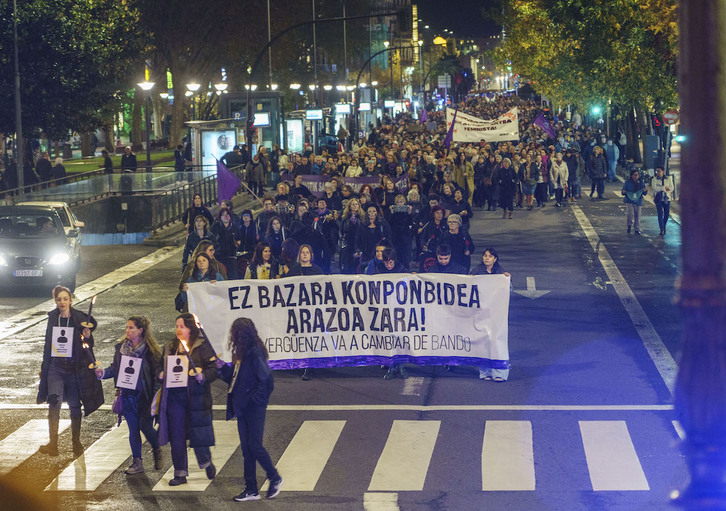 Indarkeria matxistaren aurkako eguneko mobilizazioa, Donostian.