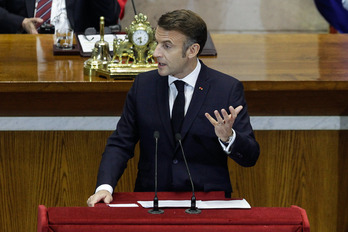 Emmanuel Macron, durante una visita a Valparaíso (Chile) en noviembre.